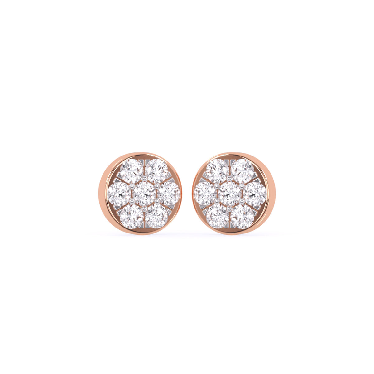 Delicate Round Diamond Tiny Stud Earrings For Girls