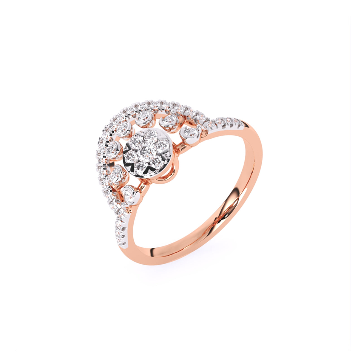 Rose Gold Diamond Engagement Ring For Women