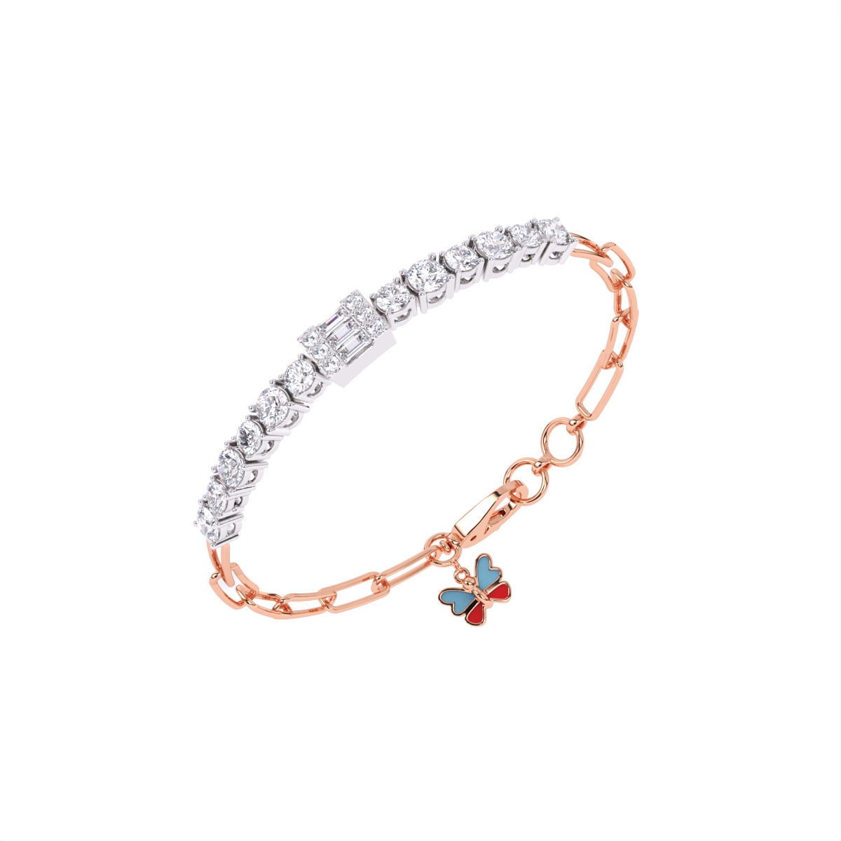 Sparkling Line Diamond Chain Bracelet
