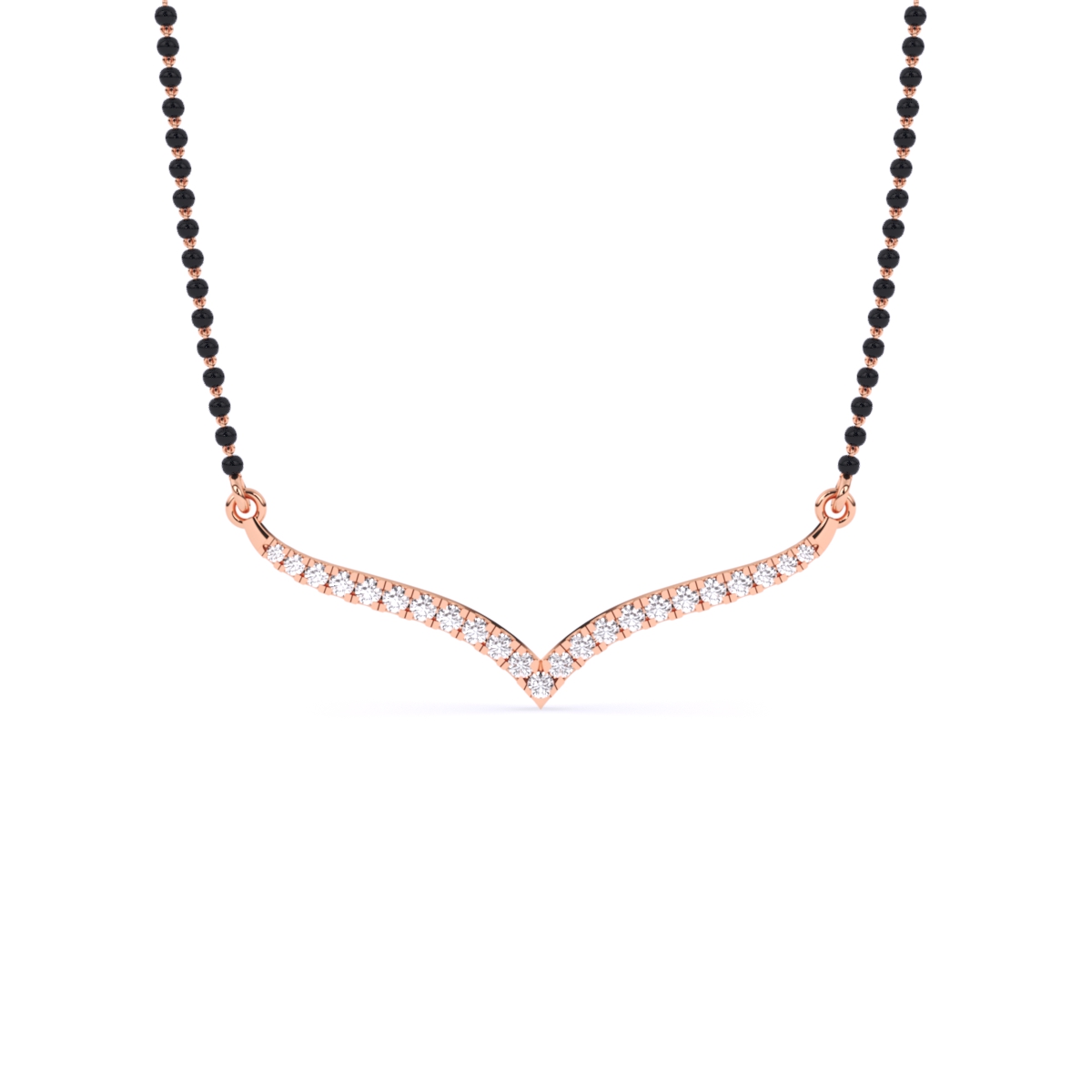 Elegant V Shape Curve Diamond Mangalsutra