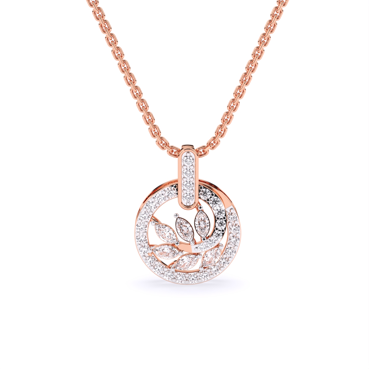 Leaf Style Lab Grown Diamond Pendant